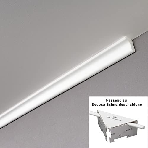 DECOSA Moulure Blanche Polystyrène 20x25mm 2m 10 Pièces Tanja