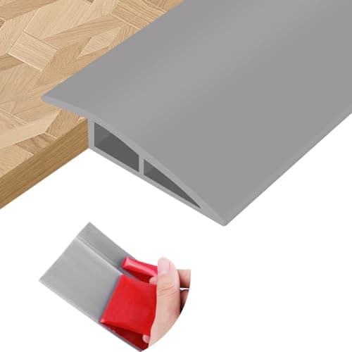 Barre de seuil en PVC Grain de bois beige 10mm×1m pour stratifié et transition de tapis — Gris