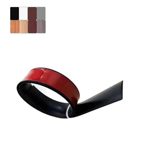 Seuil Autoadhésif GreyWoodGrain 5cm*1m, Pour Porte et Transition de Sol, Bande de Coulage Vinylique 1m x 4cm — Noir