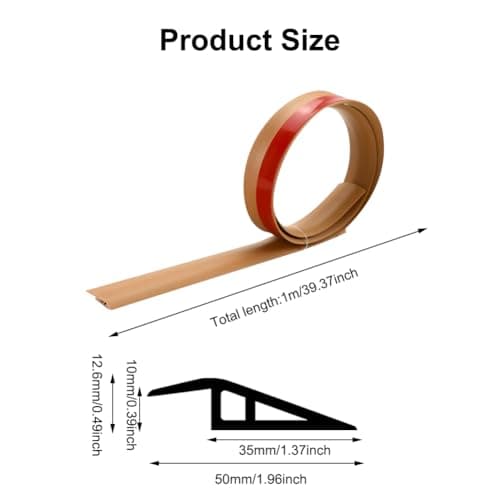 Profilé de transition autocollant Vinyleprofil pour sol en vinyle, adapté aux amateurs de do-it-yourself, idéal pour des
