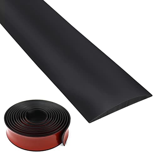 Barre de seuil adhésive PVC profilé de transition sols Gris pour carrelage 60x5cm AdhésifCompatible avec la porte — Noir