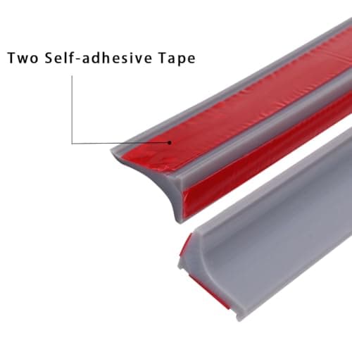 Bandes d'étanchéité silicone Gris pour seuil de douche (deux côtés adhésifs) Barrière d'eau efficace pour bordure de bai