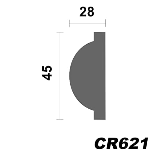 GRAND DECOR CR929 Lot de 2 moulures murales en stuc plates style baroque en polyuréthane blanc pour salon d'appartement — Cr621 Reste - 45 X 28 Mm