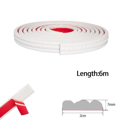 Moulure flexible 3M de 6 m pour décoration murale, bordure d'armoire et cadre photo miroir, 2 cm de hauteur, 3D PVC, aut