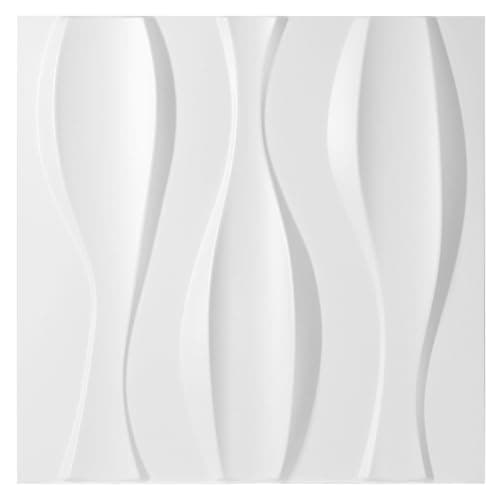 Panneaux muraux 3D Jaxguom diamant - Résistants et indéformables - Pour décoration intérieure - Lot de 12 panneaux 30 x — Wave02 White