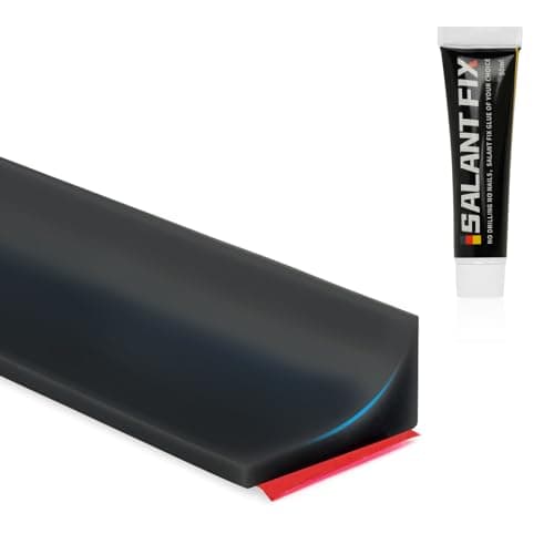 Flintronic Joint Douche, Barrière d'eau Silicone 3M, Noir, pour Sol de Salle de Bain - Barrière Anti-Inondation Adhésif