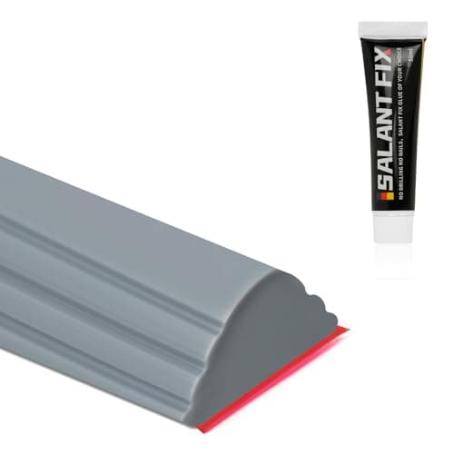 Flintronic Joint Douche, Barrière d'eau Silicone 3M, Noir, pour Sol de Salle de Bain - Barrière Anti-Inondation Adhésif — C Gris+20g de Colle