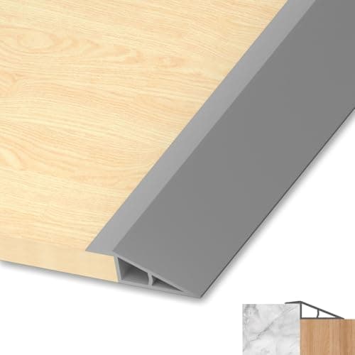 LIHIQIYA Barre de seuil adhésive PVC, grain de bois jaune, 7mm à 10mm, 1M — Gris