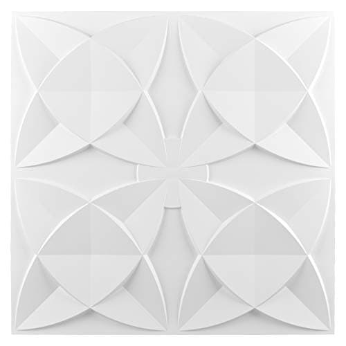 Art3d Lot de 12 dalles décoratives de plafond suspendues Blanc floral pour salon moderne de 5,1 x 5,1 cm trendy