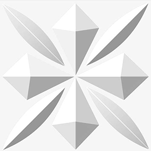 Panneaux muraux 3D canne à sucre & fibre de bambou blanc 100% naturel - Panneaux de revêtement mural (50x50cm BLADED, 2m — Sherlock - 50x50cm