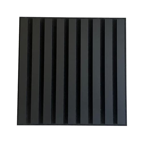 MEBANO Panneaux Acoustiques Chêne Artisan - Décoration Murale pour Salles de Conference - 2x (26,5x240 cm) Noire — Noir Mat