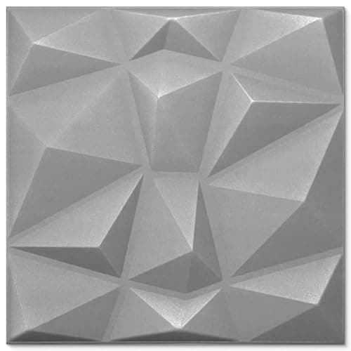 Panneaux muraux 3D mercure noir 6 m² (24 pièces) pour décoration murale - Revêtement mural en polystyrène — Gris Diamant