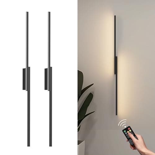 Aipsun Applique murale LED sans fil à batterie moderne pour chambre à coucher et salon, 10000mAh USB-C rechargeable, noi
