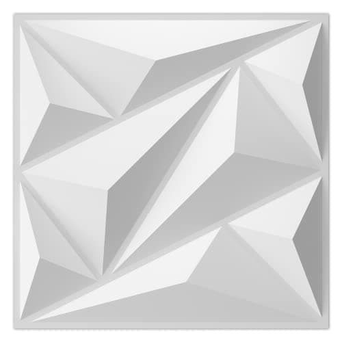 Art3dwallpanels Lot de 33 Panneau mural 3D en PVC pour décoration murale intérieure - Texture 3D, 30x30cm, 3㎡ - Décorati — Blanc