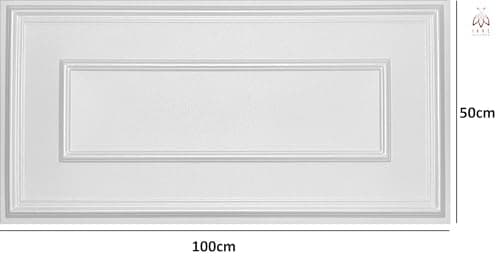 Panneaux muraux 3D XPS Blanc pour décoration intérieure - Classique cadre - 100 x 50 cm - 2 m²