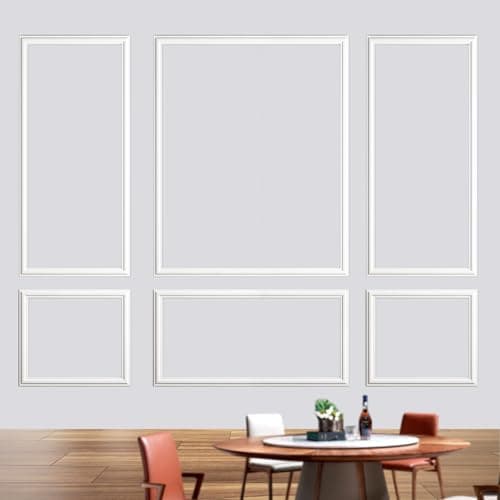 Kit de 6 moulures murales préfabriquées pour décoration intérieure + Kit de panneaux de lambris prédécoupés + Kit de cim