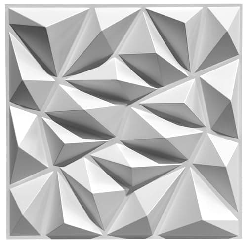 Deco 3D Mur & Plafond Salle de Jeux, Panneaux Mural & Plafond 3D 30cm x 30cm, Revêtement Mural PVC, design Salle de Jeux — Zircon Blanc
