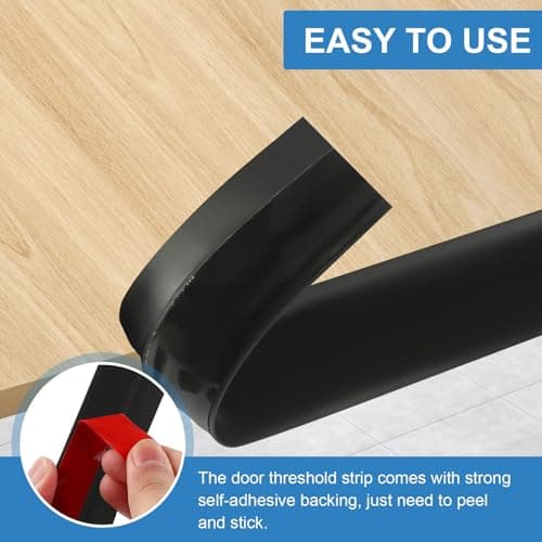 Barre de seuil adhésive 1M*7CM noir pour hauteur de seuil 10mm à 15mm
