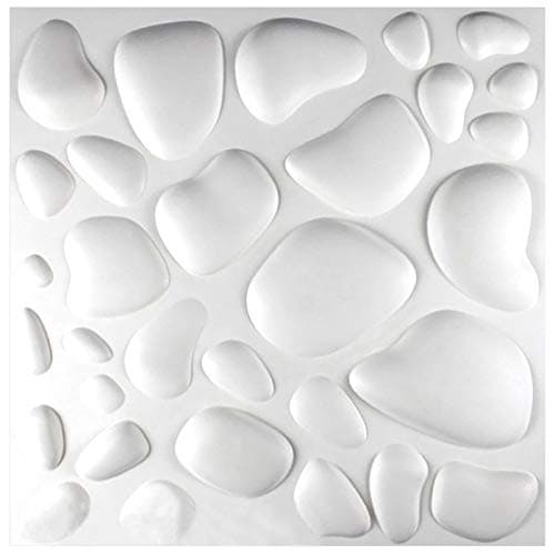 Panneaux muraux 3D canne à sucre & fibre de bambou blanc 100% naturel - Panneaux de revêtement mural (50x50cm BLADED, 2m — Catherine - 50x50cm