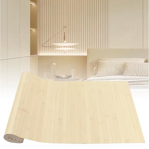 Panneaux muraux en bambou pour salon, cuisine et bureau - 244 x 30 cm - Décoration murale naturelle imperméable - Recher