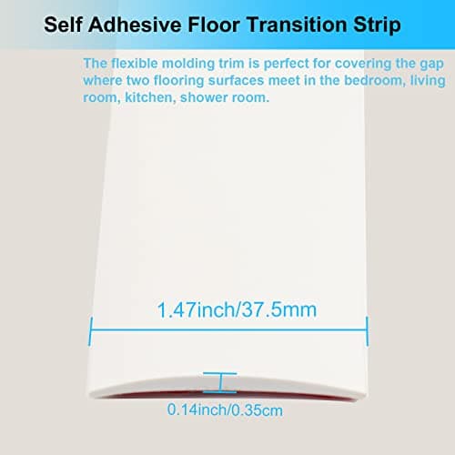 Bande de transition autocollante blanc pour seuil de porte imperméable - Revêtement de sol plat en stratifié (3,75 x 100