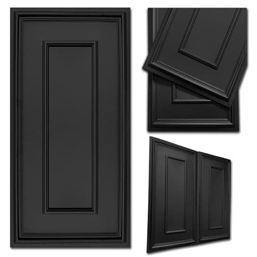 DECCART - Panneaux mural decoratif 3D Blanc - Decoration Salon - 100x50 cm - 8 pièce (4 m²) - Boiserie Cadre — Noir (Cadre Xl)