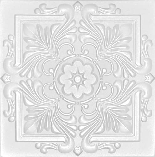 Panneaux 3D polystyrène vintage 50x50cm - 32 pièces | Décoration intérieure murale et plafond 3 mm — Weiß 08110