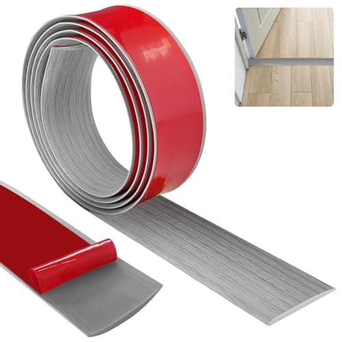 Bande de Seuil Noir 4cm x 2m | Solide & Élégant pour Couvrir les Espaces Entre les Étages | PVC_decorativeчинная — Grain Bois Gris - Plat
