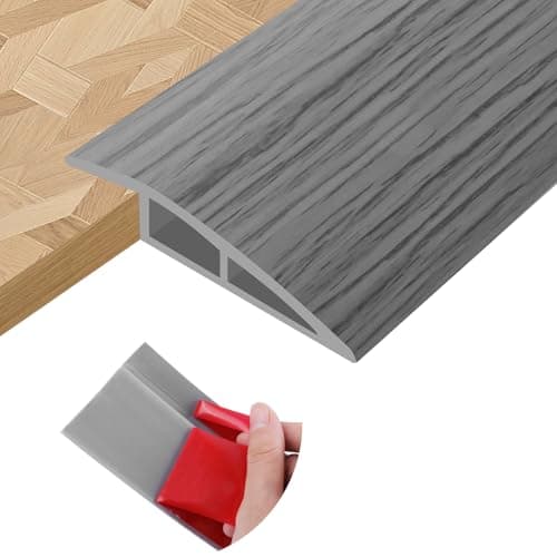 Barre de seuil en PVC Grain de bois beige 10mm×1m pour stratifié et transition de tapis — Grain de bois gris clair