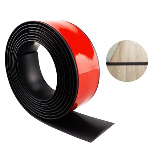 Barre de seuil vinyle adhésif 300 x 5 cm, pour couvrir les carreaux et les espaces entre stratifiés, avec adherance fort — Noir