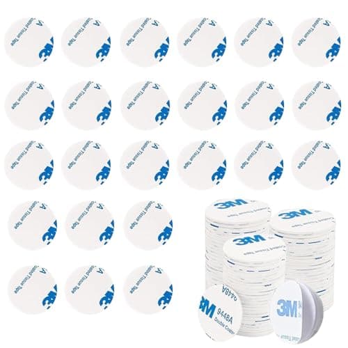 RHQFDM Double Face Extra Fort Mousse 3M Imperméables Éléments de Fixation Maison Noir Ronde Autocollants pour DIY Sols M — Blanc