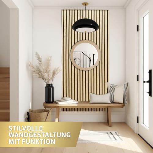 Kaiser Plastic Panneaux Acoustiques 3D en Bois Moderne, 120 x 60 cm, Isolation Murale Efficace avec Design 3D et Surface