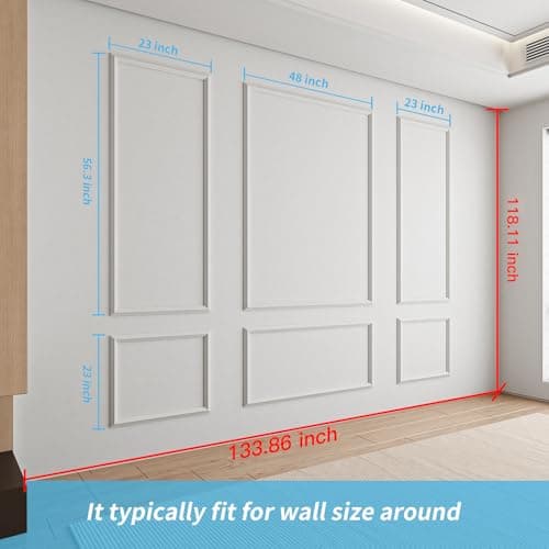 Art3d lot de 6 moulures murales prédécoupées - parfait pour la décoration murale intérieure - facile à installer avec de