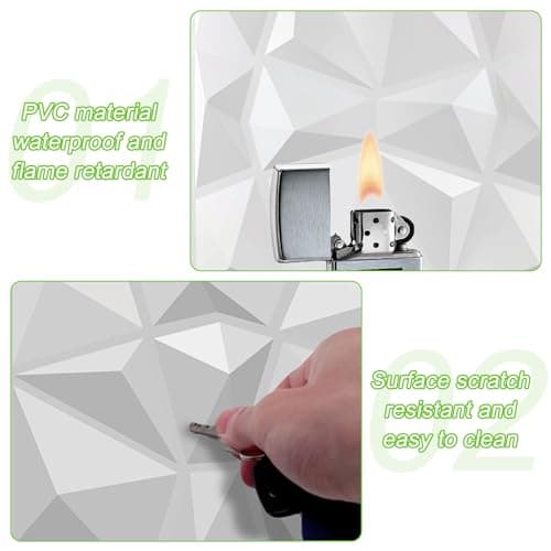 12 Panneaux Mural Decoratif 3D Blanc Mat, Idéal pour le Décor de Studio à la Maison, Bureau Élégant et Fonctionnel 30 x