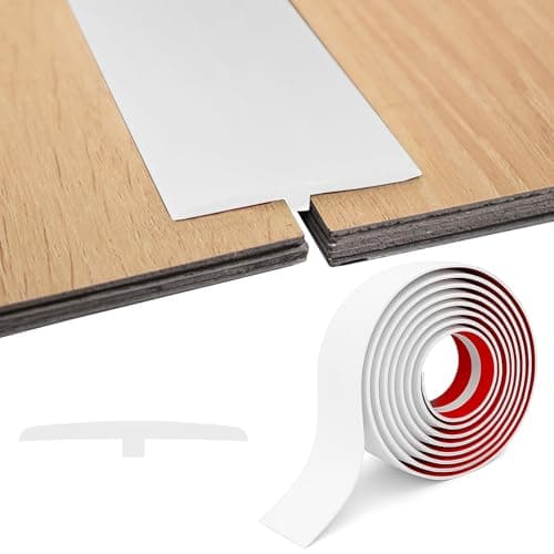 Barre de Seuil Adhésif PVC, Large 5cm x 3m, Pour Sol Stratifié, Idéal pour Espaces Entre Dalles, Facilement Flexible et — Blanc.