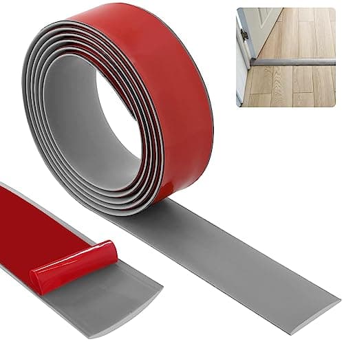 Bande de Seuil Noir 4cm x 2m | Solide & Élégant pour Couvrir les Espaces Entre les Étages | PVC_decorativeчинная — Gris - Plat