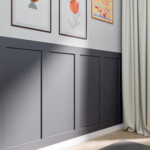 Vanetti Design Kit de Panneaux Muraux Bois 3D pour Salon - Résistant à l'Humidité, Style Shaker, 8 Panneaux Inclus, Coll