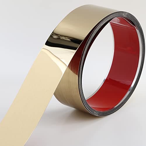 Moulures et garnitures murales effet miroir métallisé noir | Design peler et coller, 5 m x 2 cm, intérieur moderne — Or métallisé