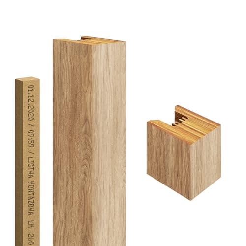 Premium Panneaux muraux acoustiques 3D 12 pièces, Vertical, Longueur 275 cm, Largeur 2,9 cm, Profondeur 4 cm, Aspect boi