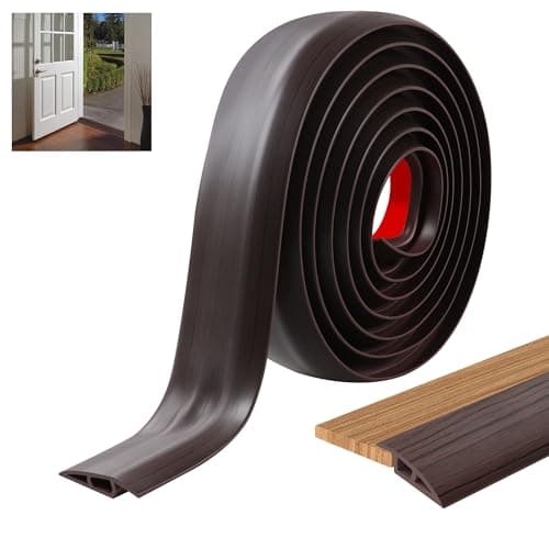 JUNART Bande de transition PVC 100cm×7cm résistante à l'usure et aux rayures pour cuisine/salle de bain - grain de bois — Grain Noyer Noir