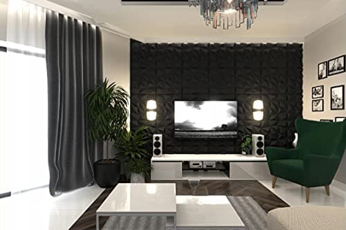 DECCART - Panneaux Mural Decoratif 3D Noir | Polystyrène PSE | Pour Décoration Murale | Appartements et Chambres | Éléga