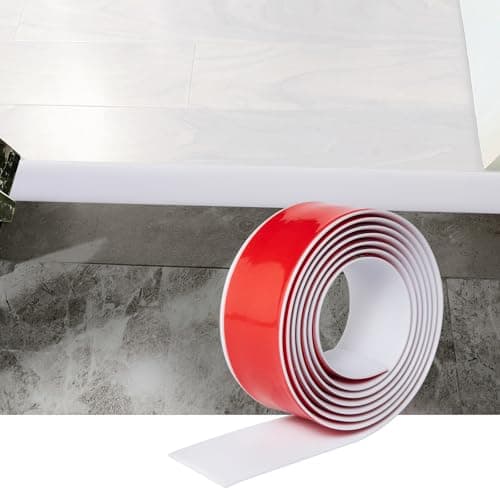 Bande de seuil auto-adhésive PVC 4cm grain de chêne beige pour sols en bois et espaces entre carreaux — Blanc