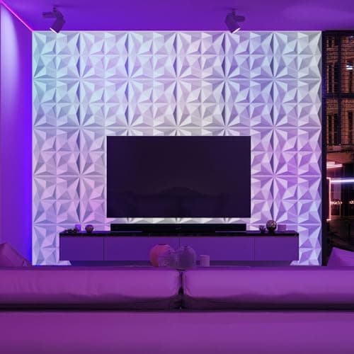 Panneaux muraux 3D Jaxguom diamant - Résistants et indéformables - Pour décoration intérieure - Lot de 12 panneaux 30 x