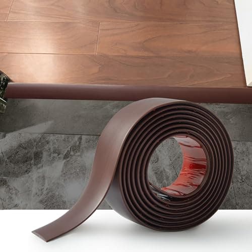 Bande de seuil auto-adhésive PVC 4cm grain de chêne beige pour sols en bois et espaces entre carreaux — Marron Foncé