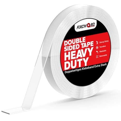 Ruban Adhésif Double Face FIXCHORD Extra Fort pour Murs et Moquettes,traitable par tous et imperméable, adapté aux Répar