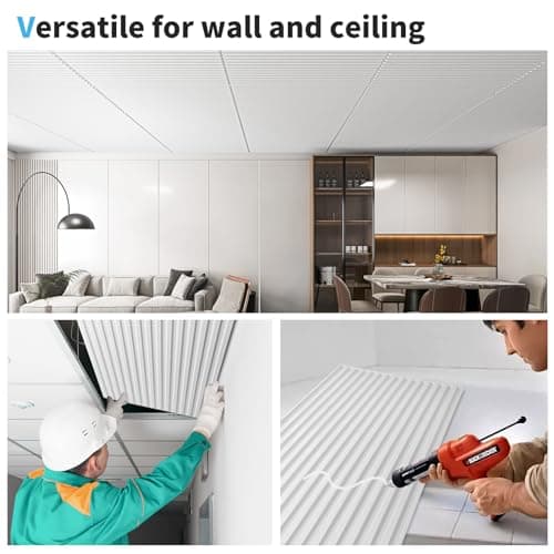 Art3d Lot de 6 panneaux muraux 3D à lattes Blanc pour décoration murale intérieure