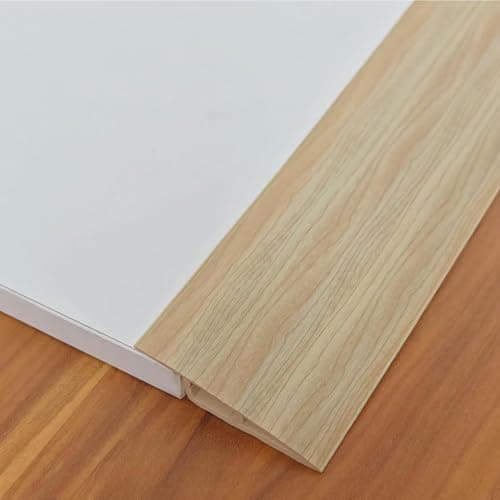 Adhésif PVC Jootuepo Seuil 5-10mm Transparenthorizontal 1M, Hauteur de Rampe Réglable, Seuil Rampe Bande (Grain de Bois