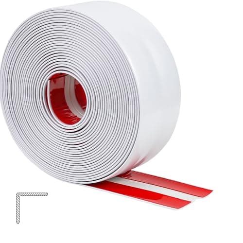 ZOWZOW Moulure Murale Autocollante - Flexibilité et Protection d'Angle pour Mur, Plafond et Meubles | 2 cm × 6 m | Bordu — Blanc