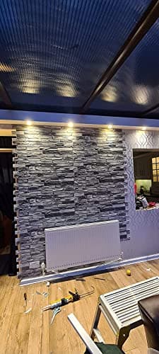 Panneaux muraux 3D Baltic Imitation Ardoise Pierre Argentée 53 ft² +5 m2