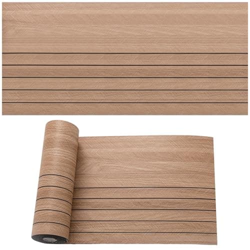 Panneaux muraux 3D autocollants pour décoration intérieure - Gris clair - 40 cm x 300 cm - Acoustiques - Imperméables - — Marron Clair avec 1/2 Lignes